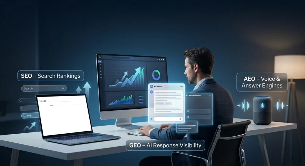 GEO vs SEO vs AEO Differences Explained for 2026